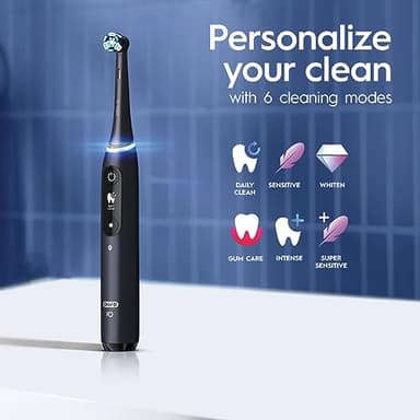 Oral-B iO Series 8 Electric Toothbrush with 2 Replacement Brush Heads and Travel Case, Rechargeable Toothbrush, Black Onyx - Image 4