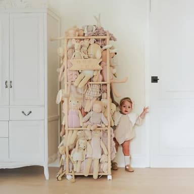 Mloong Stuffed Animal Storage, Wood Stuffed Animal Zoo Storage,Space Save Toy Organizer, Extra Large Capacity Plush Toy Cage,Stuffed Animal Holder,Gift for Nursery Playroom Kidroom Bedroom-54 inch - Image 5