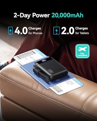 INIU Portable Charger, Smallest 22.5W 20000mAh USB C in & Out Power Bank Fast Charging, PD 3.0+QC 4.0 LED Display Phone Battery Pack Compatible with iPhone 17 16 15 14 Pro Samsung S24 Google iPad etc - Image 5