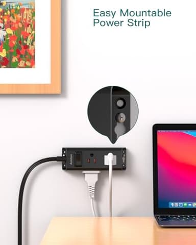 Cruise Essentials - Flat Plug Power Strip, Addtam 5 ft Ultra Flat Extension Cord with 6 Outlets Extender, No Surge Protector for Cruise Ship, Travel, Dorm, Home Office,Black - Image 5