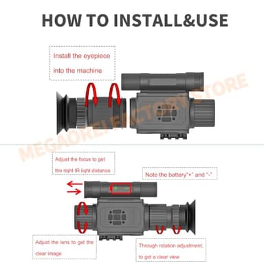 Megaorei NK008 Digital 1080P Day & Night Vision Monocular Camera with 940nm IR Digital Telescope for Observation Camping (NK008-50-IR940) - Image 5