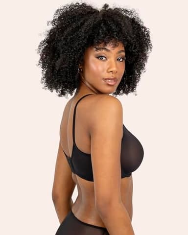 Smart & Sexy Women's Sheer Demi Underwire Bra, Black Hue (Mesh), 36D - Image 2