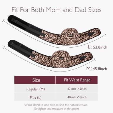 Momcozy Hip Seat Baby Carrier - Adjustable Waistband with Original 3D Belly Protector, Ergonomic Carrier with Various Pockets for Newborns & Toddlers up to 45lbs (Leopard, Medium) - Image 6