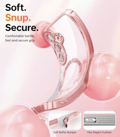 Meifigno Designed for Samsung Galaxy S25 Plus Case, [Compatible with MagSafe] [2X HD Screen Protectors] [Glitter Card & Wrist Strap] Surround Raised Lens Protection Case for S25 Plus 6.7", Rose Gold - Image 4