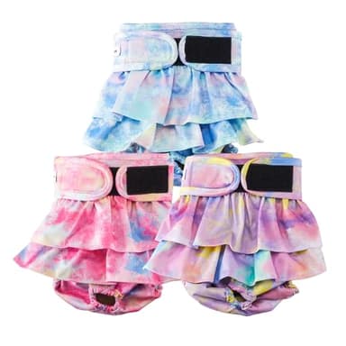 Reusable Dog Diapers Female Washable, Premium Doggie Diaper for Dogs, Pack of 3, Highly Absorbent Small Dog Diaper for Heat, Incontinence and Puppy Training(S) - Image 1