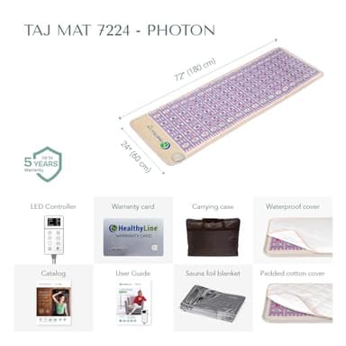 РЕМF Advanced Far Infrared Heating Pad - Professional Biomat for Pain Relief and Healing - Pulsed Electromagnetic Field Therapy - Full Body Mat with Red Lights, Amethyst, Tourmaline and Jade - 72 x 24 - Image 8