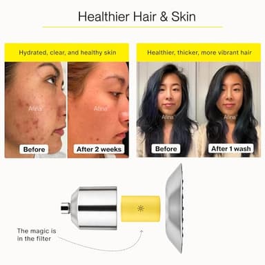 Afina Filtered Shower Head - High Pressure Rain Shower - Removes 99% Chlorine, Heavy Metal & Chemicals - Water Filter for Hard Water - Bathroom Accessories & House Essentials Brushed Nickel Showerhead - Image 9