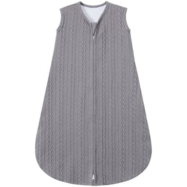 GUNTAIL Baby Sleep Sack 18-24 Months, Baby Wearable Blanket 100% Acrylic knit 2-Way Zipper Toddler Sleeping Sack TOG 0.5 (Grey) - Image 1