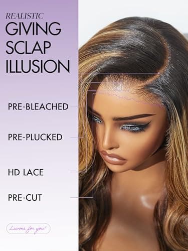 LUVME HAIR 7x6 HD Lace All-Day Comfort Wig 200% Density Hair PartingMax Lace Wigs Highlight Color Loose Body Wave Lace Front Wigs Human Hair Pre Cut Plucked Lace Frontal Glueless 24 Inches Mix Brown - Image 6