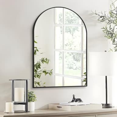 Fabuday Large Black Arch Mirror for Bathroom Wall - 26x38 Big Arched Mirror for Over Sink, Hanging Metal Framed Mirrors for Living Room, Bedroom, Entryway, Hallway Decor - Image 3