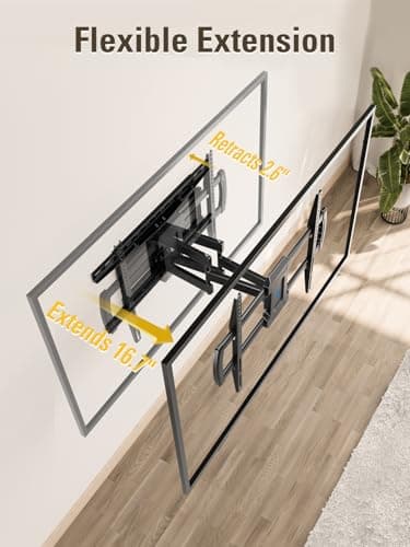 Mounting Dream TV Wall Mounts Bracket for Most 42-84 Inch TVs, UL Listed Premium TV Mount Full Motion with Articulating Arms, Max VESA 600x400mm and 100LBS, Fits 16", 18", 24" Studs, MD2296-24K - Image 4