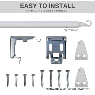 LOTUS & WINDOWARE Cordless Mini Blind, 1" Vinyl Slats, 33" Wide x 60" Long - White, Window Blinds for Home and Office, Interior Door Blinds - Light Filtering - Image 5