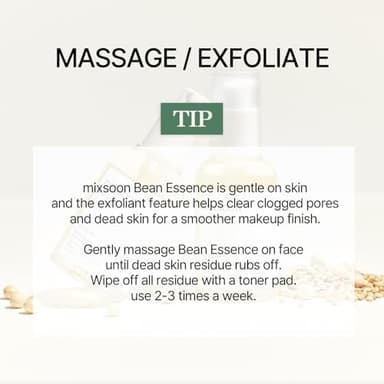 mixsoon Bean Essence 1.01 Fl.Oz. / 30ml (Pack of 1) Exfoliating Hydrating Korean Skin Care Hyaluronic Acid Serum Korean Glass Skin Care - Image 7