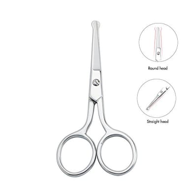 LIVINGO Premium Manicure Rounded Tip Scissors Multi-purpose Stainless Steel Cuticle Pedicure Beauty Grooming Kit for Nail, Eyebrow, Eyelash, Dry Skin, Nose Hair 3.5 inch - Image 3