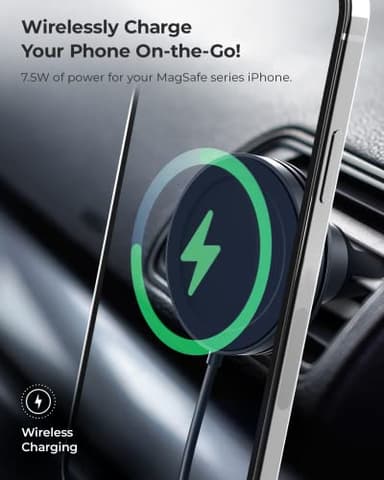 iOttie Velox Mini MagSafe Compatible Air Vent Car Mount in Midnight Blue with Wireless Charging. Compatible with MagSafe iPhones Including iPhone 12/13/14/15/16/17 Series (Car Charger Not Included) - Image 2