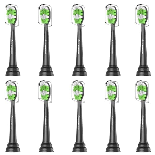 Aoremon Toothbrush Replacement Heads for Phillips Sonicare Replacement Brush Head Compatible with Most Philips Sonicare Click-on Electric Toothbrush, Black 10 Pcs - Image 1