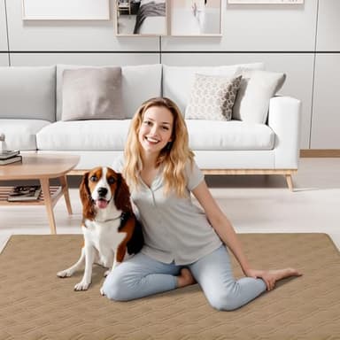 Smiry Waterproof Dog Blanket, 82x120 Inch Soft Pet Bed Cover Reversible, Washable Sofa Couch Furniture Protector for Small Medium Large Dog Puppy Cat, Camel/Beige - Image 9