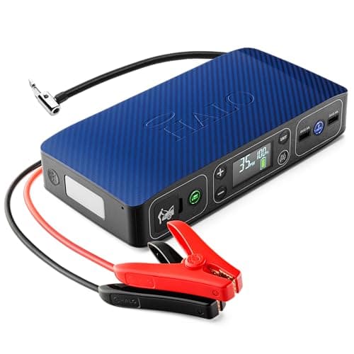 HALO Bolt Air 58830 Portable Car Battery Jump Starter | 100 PSI Air Compressor, 58.8Wh USB Power Bank, Emergency Floodlight & Charger, Jumps Cars SUVs & Trucks, Inflates Tires, TSA Approved — Blue - Image 1