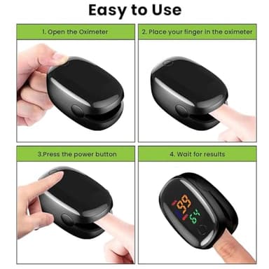 2025 New No Pricking Non Invasive for Meters Fingertip, Clear Display with Fast Readings, Portable for Home and Travel (black - 1 Unit) - Image 6