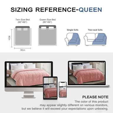 PU MEI Sherpa Throw Blanket for Couch Sofa 90”*80”- Fleece 3D Tufted Fuzzy Soft Cozy Blanket for Bed, Thick Warm Blanket for All Seasons, (Pink, 80"*90") - Image 8