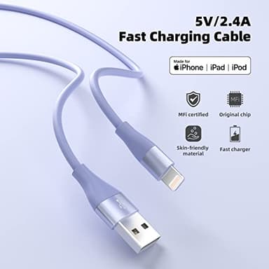 iPhone Charger 3Pack 10FT Apple MFi Certified Lightning Cable Fast Charging iPhone Charger Cord Compatible with iPhone 14 13 12 11 Pro Max XR XS X 8 7 6 Plus SE and More - Colorful - Image 2