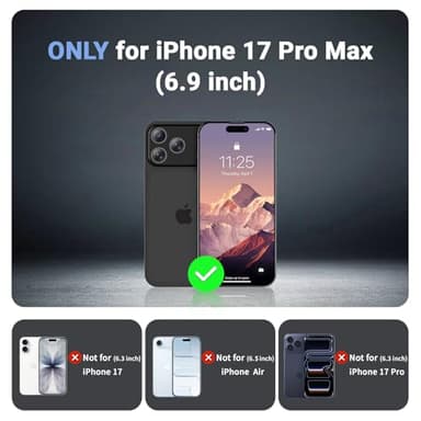 jaroco Magnetic for iPhone 17 Pro Max Case, [Compatible with MagSafe][Military Grade Drop Protection][Heavy Duty Protection][Non-Slip][Shockproof] 2-Layer Durable Bumper Phone Case 6.9''-Black - Image 7