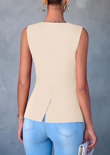 PRETTYGARDEN Women's Summer Suit Vest Tops 2026 Dressy Business Casual Sleeveless Button Down Trendy Fashion Blazer Waistcoat - Image 3