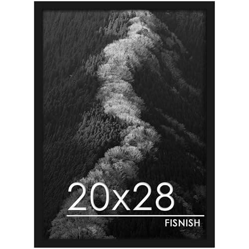 Fisnish 20x28 Picture Frame, Black 20 x 28 Poster Frame for Horizontal or Vertical Wall Mounting, 1 Pack - Image 1