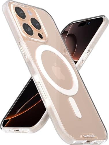 Smartish® iPhone 16 Pro Magnetic Case - Gripmunk Compatible with MagSafe [Lightweight + Protective] Slim & Thin Grip Cover with Microfiber Lining for Apple iPhone 16 Pro - Clearly Clear - Image 1