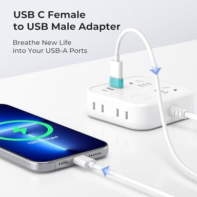 Basesailor USB to USB C Adapter 3 Pack,Type C Female to USB A Male Charger Cable Converter for Apple Watch Ultra iWatch Series 9 7 SE,AirPods Pro 2,iPhone 15 14 13 12 Plus Max,iPad 9 10 Air 4 5 Mini 6 - Image 2