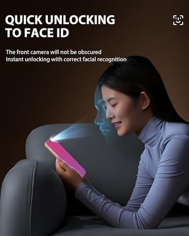 PDDKISS Compatible for iPhone 17 Pro Max Privacy Screen Protector 6.9 Inch, Pink Gradient Anti Spy Anti Blue Light HD Tempered Glass Easy Installation - Image 6