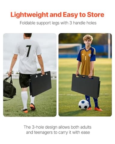 VEVOR Soccer Rebounder Board, 40 x 16 in Portable Training Wall with Dual Angles Rebound, Foldable HDPE Kickback Board, Soccer Practice Equipment, Ideal for Kids and Adults Passing & Shooting Drills - Image 5