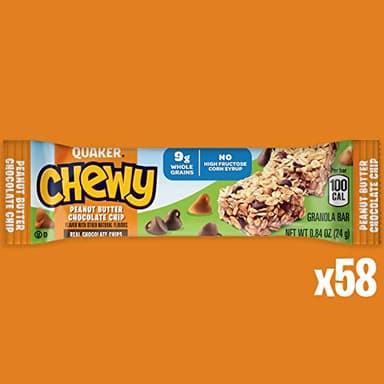 Quaker Chewy Granola Bars, Peanut Butter Chocolate Chip, 58 Count - Image 2