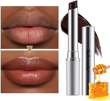 2PCS Honey Lipstick Tinted Lip Balm - Sheer Hydrating Lipstick for All Skin Tones - Moisturizing Lip Color, Nourishing Lip Balm with a Hint of Natural Black Cherry Tint (Black & Pink - Image 5