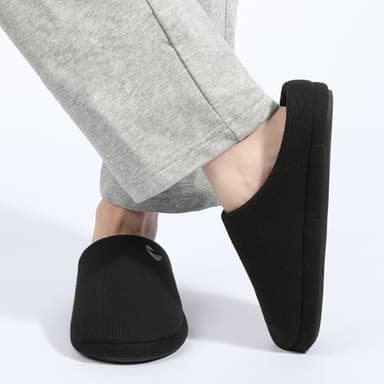 ULTRAIDEAS Men's Comfy Memory Foam Slippers Indoor, House Slippers for Men Non-Slip(Black 13-14) - Image 2