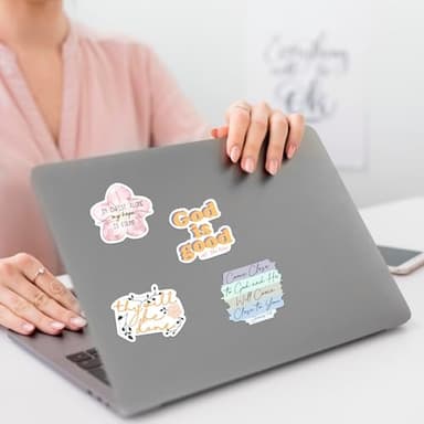 50PCS Bible Verse Stickers: Inspirational Christian Stickers for Women, Men, Teens - Perfect for Water Bottle, Laptop, Bible - Image 5