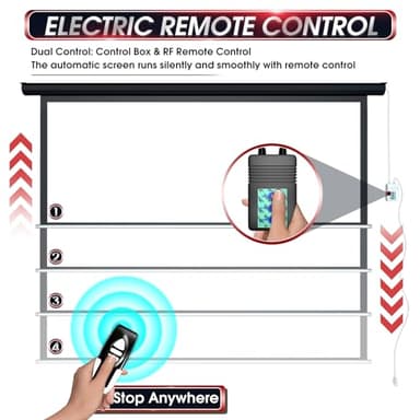 Aoxun 120" Motorized Projector Screen - Indoor and Outdoor Movies Screen 120 inch Electric 4:3 Projector Screen W/Remote Control - Image 3