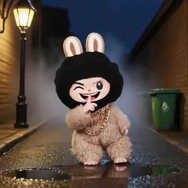 2026 New 17cm Doll Fashion Clothes Set: Black Head Cover, Three-Layer Gold Necklace - Funny Outfits & Accessories for Unique Style (Doll Not Included) - Image 2