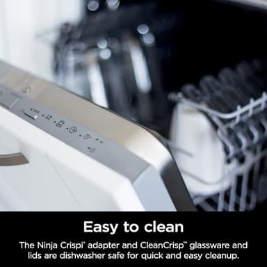 Ninja Crispi 5-in-1 Portable Glass Air Fryer, 4-QT, 2.5-QT & 6-Cup Glass Containers with Crisper Plates & Storage Lids, Microwave, Freezer & Dishwasher Safe, British Racing Green, FN103BF - Image 17