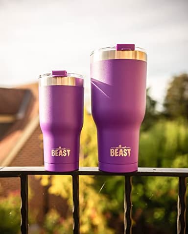Beast 20 oz Tumbler Stainless Steel Vacuum Insulated Coffee Ice Cup Double Wall Travel Flask (Purple) - Image 5
