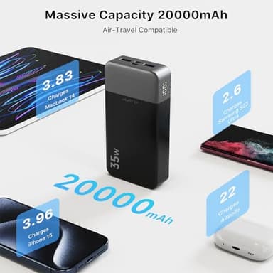 JUOVI Portable Power Bank 20000mAh, 35W Portable Charger, Battery Pack Fast Charging, PD3.0 QC4.0 Phone Battery Pack with LED Display for iPhone 16 15 14, Galaxy, Tablet, Switch, etc - Image 3