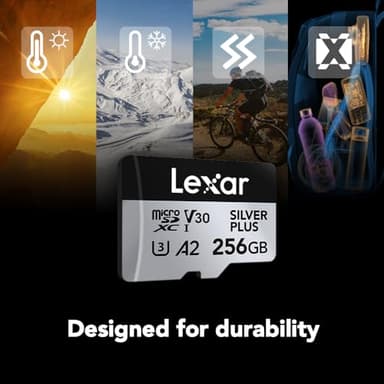 Lexar 256GB (2-Pack) Professional Silver Plus Micro SD Card, UHS-I, C10, U3, V30, Full HD & 4K, Up to 205/150 MB/s microSDXC Memory Card, for Videographers, Gamers (LMSSIPL256G-B2ANU) - Image 5
