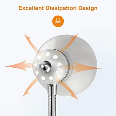 LEPOWER Metal Desk Lamp, Adjustable Goose Neck Table Lamp, Eye-Caring Study Desk Lamps for Bedroom, Study Room and Office (White) - Image 6