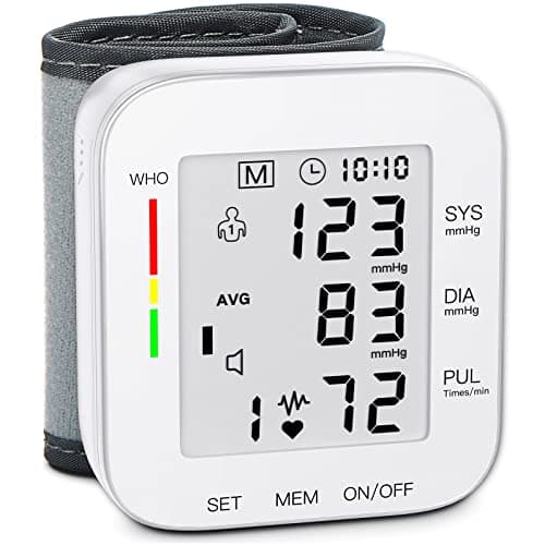 MMIZOO Wrist Blood Pressure Monitor Large LCD Display BP Machine Adjustable Cuff 5.31-7.68 inch Automatic 99x2 Sets Memory with Carrying Case for Home Use (W1681) - Image 1