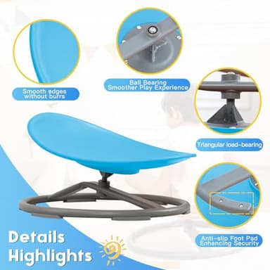 BABAMU Spinning Chair for Autistic Kids, Kids Sensory Swivel Chair, Autism Sensory Products, Autism Toys, Sensory Toy for ADHD Children, Training Body Coordination (Blue) - Image 5