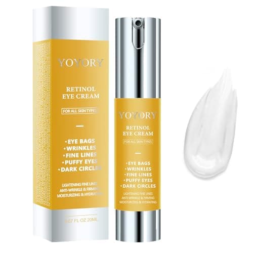 Retinol Under Eye Cream - Anti Aging Eye Cream for Dark Circles and Puffiness, Eye Bags, Wrinkles Fine Lines Skin Care Treatment Firming & Lifts for Man and Women - Gold 20ml - Image 1