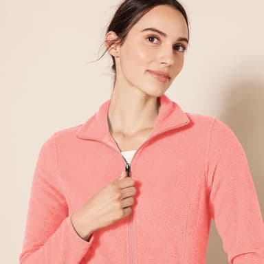 Amazon Essentials Women's Classic-Fit Full-Zip Polar Soft Fleece Jacket (Available in Plus Size), Coral Pink, Large - Image 4