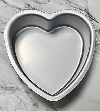 kefyixc Heart-shaped cake pan, heart-shaped cake tin, aluminum, 3-inch deep, 8-inch heart-shaped, for weddings, parties, family and other occasions cake (8 x 3 Inch) - Image 4
