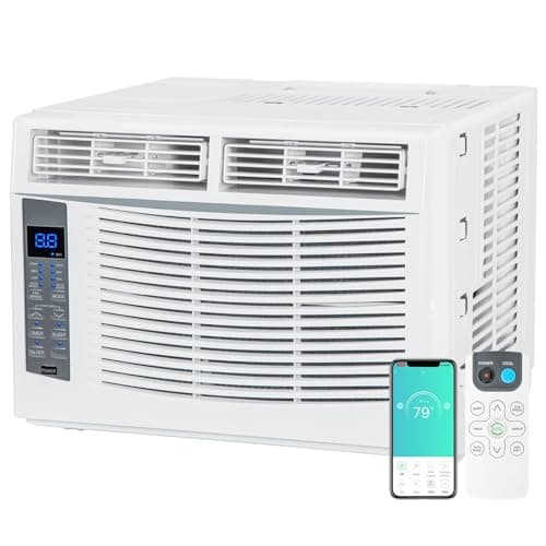 WiFi Enabled 6,000 BTU Window Air Conditioner, Smart Window AC Unit with Remote, Energy Saving, Easy Install Kit, Cools up to 250 Square Feet - Image 1