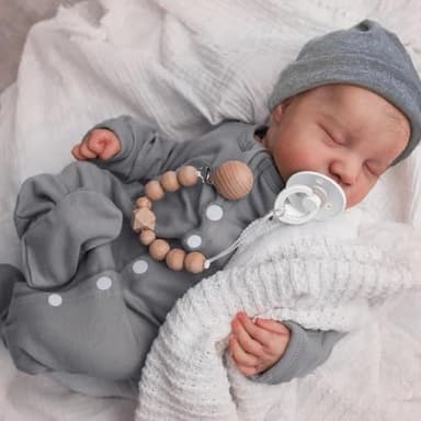 WOOROY Realistic Reborn Baby Dolls - 18 Inch Full Vinyl Body Lifelike Reborn Boy Doll Poseable Real Life Newborn Sleeping Silicone Baby Dolls Gift Toys with Accessories for Kids Age 3+ - Image 1